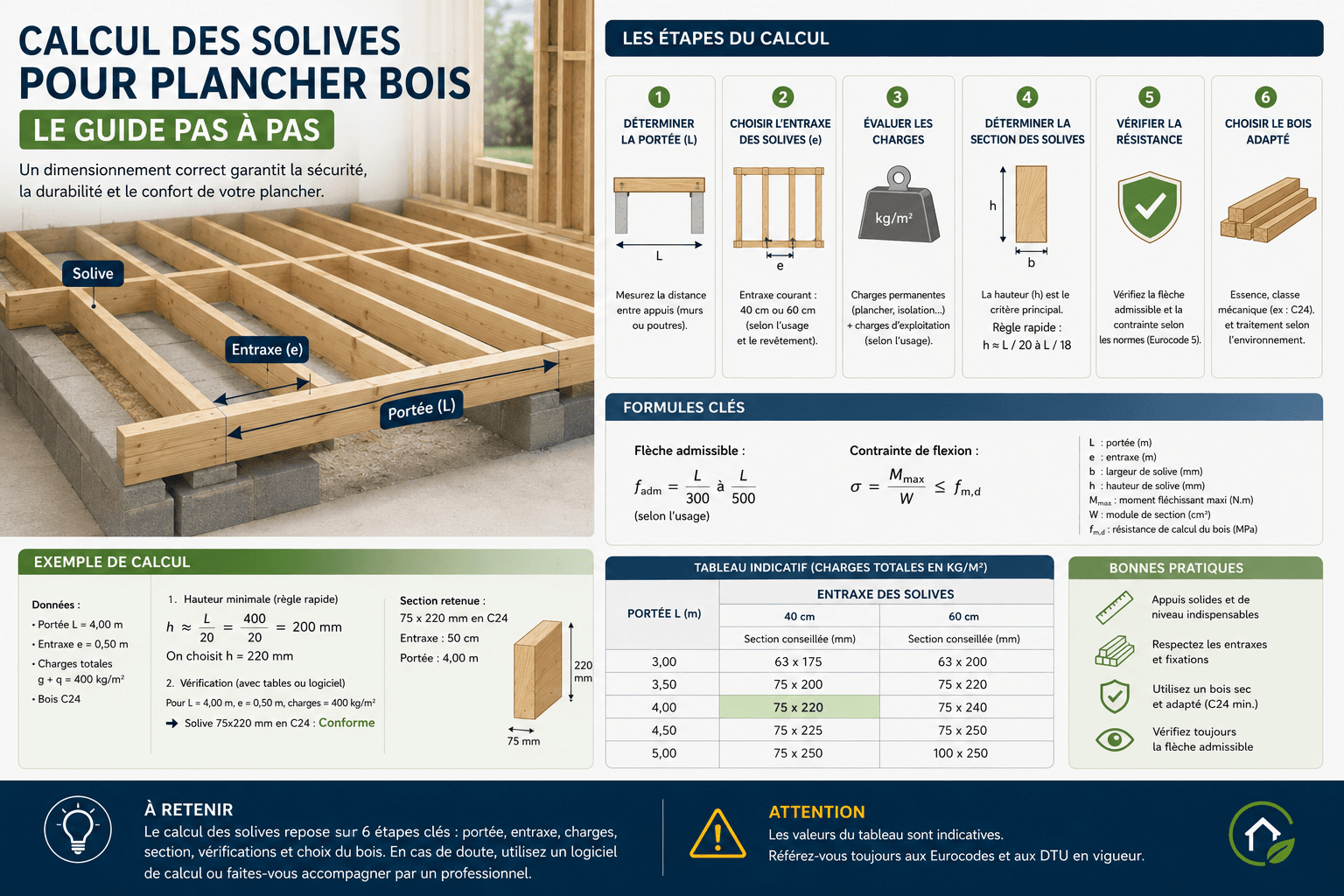 Calcul des solives pour plancher bois : le guide pas à pas
