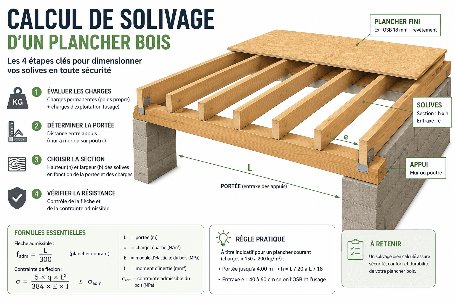 Calcul de solivage d'un plancher bois