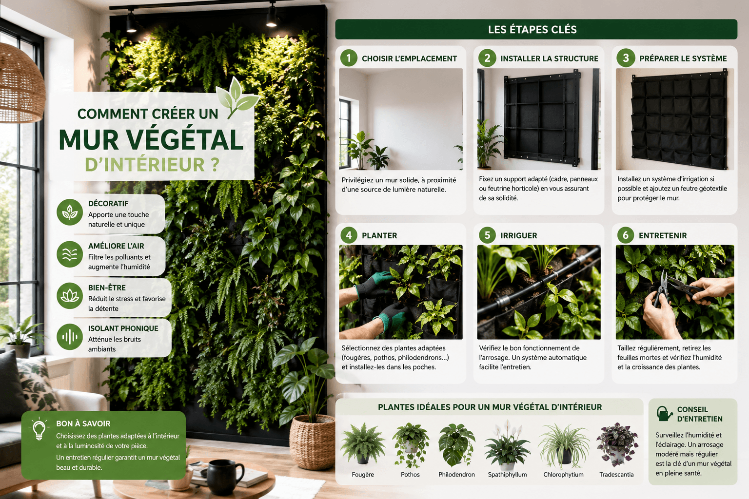 Comment créer un mur végétal d'intérieur ?