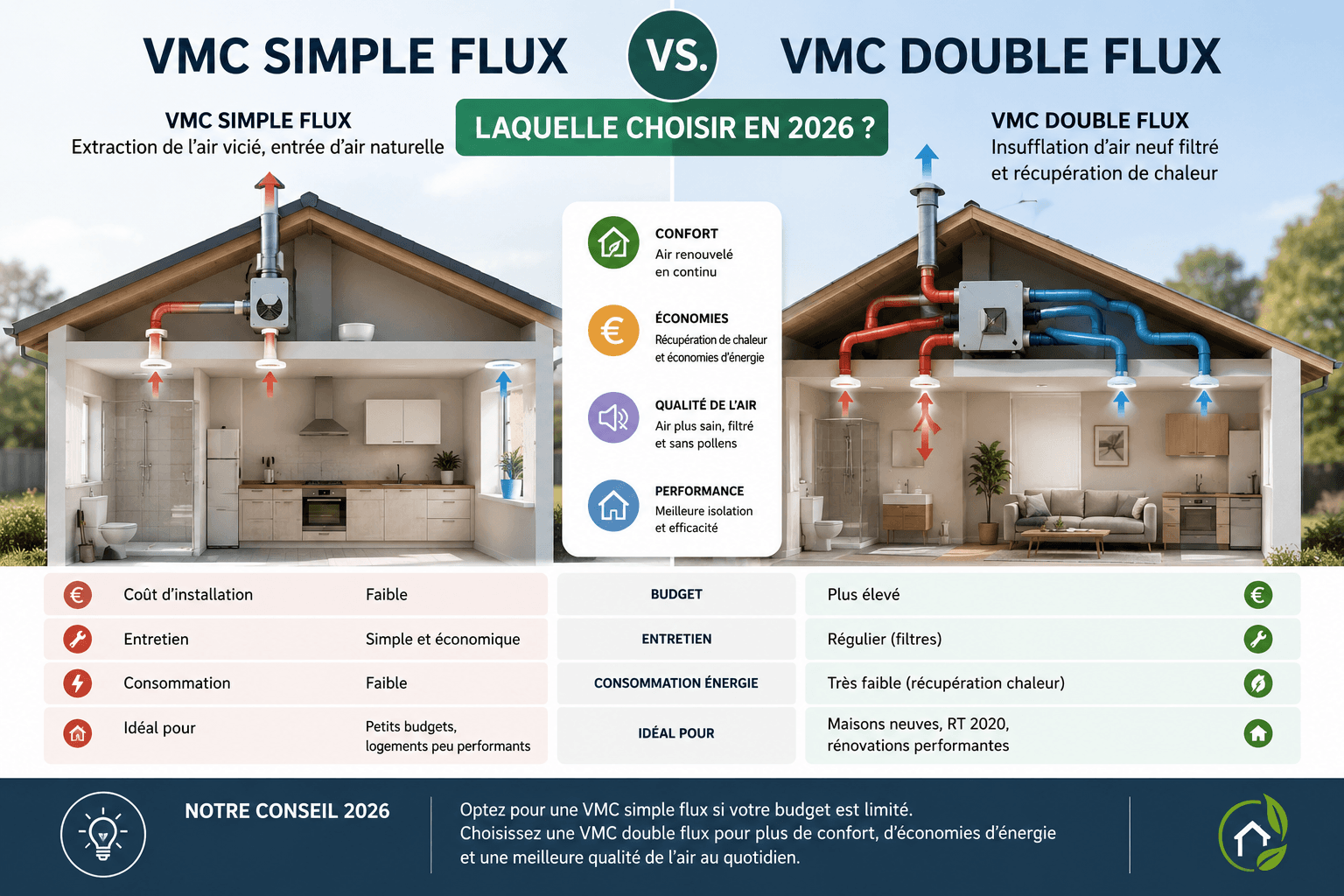 VMC Simple Flux vs Double Flux : Laquelle Choisir en 2026 ?